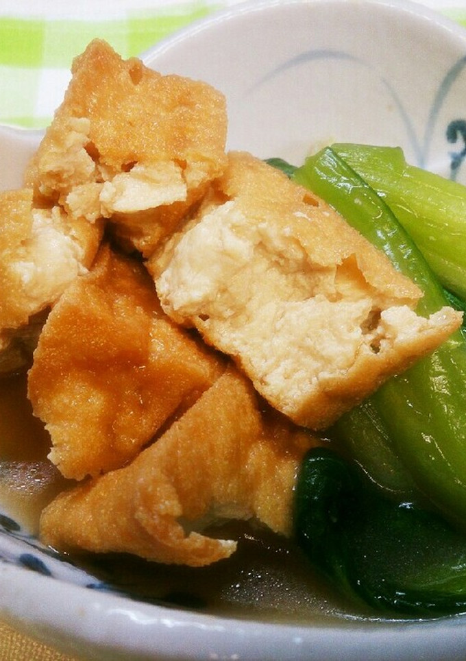 ちんげん菜と厚揚げの煮もの-レシピのメイン写真