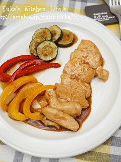 やわらか鶏むね肉と夏野菜のピリ辛照り焼き-レシピのメイン写真