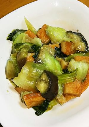簡単♪チンゲン菜となすの甘味噌炒め♪-レシピのメイン写真