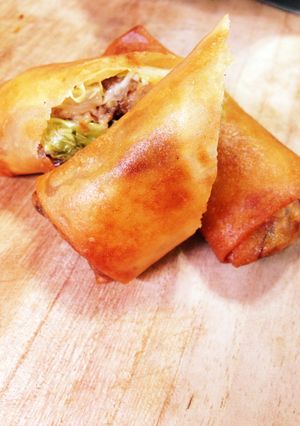 リメイクレシピ!簡単、生姜焼きで春巻き-レシピのメイン写真