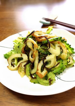 ゴーヤとちくわと塩昆布のマヨ炒め-レシピのメイン写真
