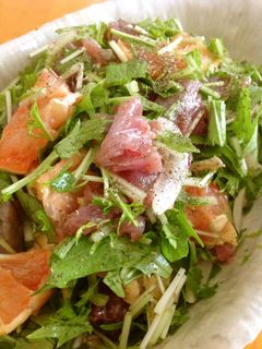 鰹、水菜、グレープフルーツのセヴィーチェ-レシピのメイン写真