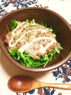 マヨ納豆水菜のシャキシャキサラダ-レシピのメイン写真