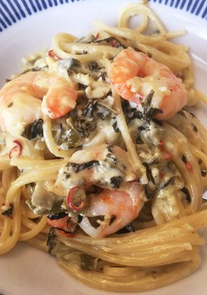 海老と高菜のわさびクリームパスタ♡-レシピのメイン写真