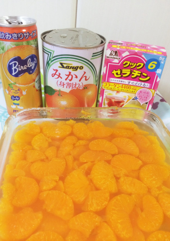 ミカン缶と缶ジュース ぷるぷるゼリー簡単-レシピのメイン写真