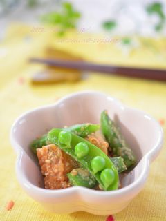 スナップえんどうと竹輪のわさび胡麻和え-レシピのメイン写真