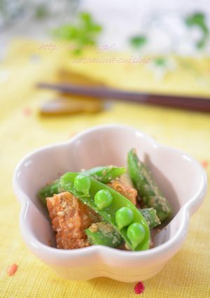 スナップえんどうと竹輪のわさび胡麻和え-レシピのメイン写真