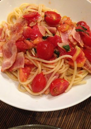 お酒に合うトマトの冷製パスタ♡-レシピのメイン写真