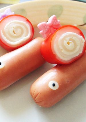 簡単♡梅雨のお弁当にかたつむりウインナー-レシピのメイン写真