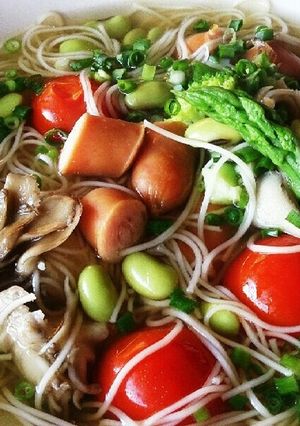 コンソメスーブの彩りにゅうめん-レシピのメイン写真