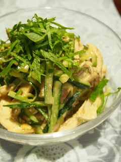 梅醤蒸し鶏ときゅうりのごま和え-レシピのメイン写真