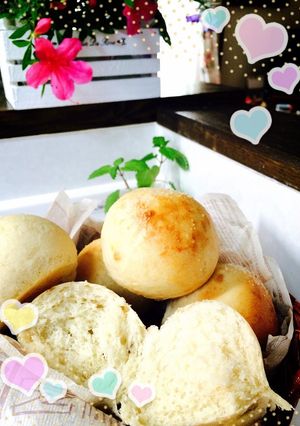 ノンオイルでモチふわ♡私の酒粕塩パン-レシピのメイン写真