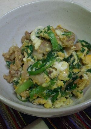 豚肉とにらの卵とじ☆オイスターソース風味-レシピのメイン写真
