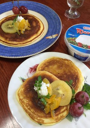 簡単一味違うリコッタチーズのパンケーキ-レシピのメイン写真