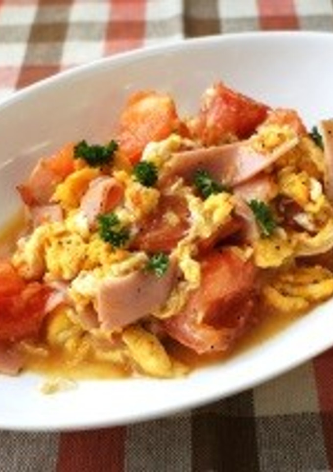 たまごとトマトのらっきょう酢炒め-レシピのメイン写真