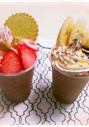 ストロベリーバナナ&チョコモカ　フラッペ-レシピのメイン写真