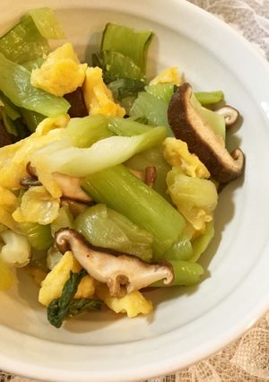 さっぱり♡チンゲン菜と炒り玉子の甘酢和え-レシピのメイン写真