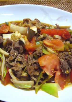 牛肉ねぎトマト炒め（丸新本家）-レシピのメイン写真