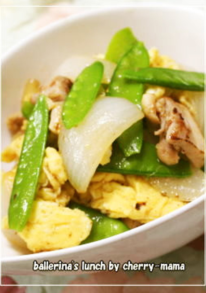 お弁当のおかず★鶏肉と絹サヤの中華炒め-レシピのメイン写真