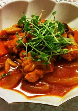 簡単*美味しい❗　手羽元のトマト煮-レシピのメイン写真