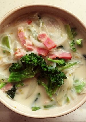 白滝豆乳スープパスタ風★ダイエットにも!-レシピのメイン写真