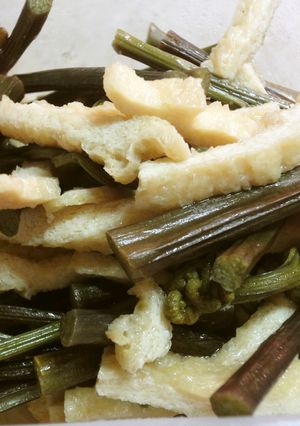 基本の和食40　わらびと油揚げの煮物-レシピのメイン写真