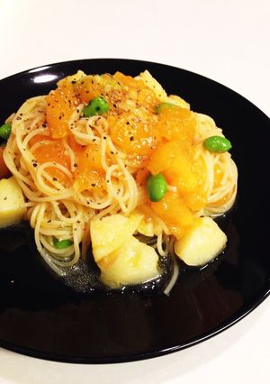 トマトとじゃが芋と枝豆の冷製パスタ♪-レシピのメイン写真