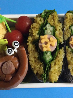 キャラ弁☆おにぎらず☆あじさい-レシピのメイン写真