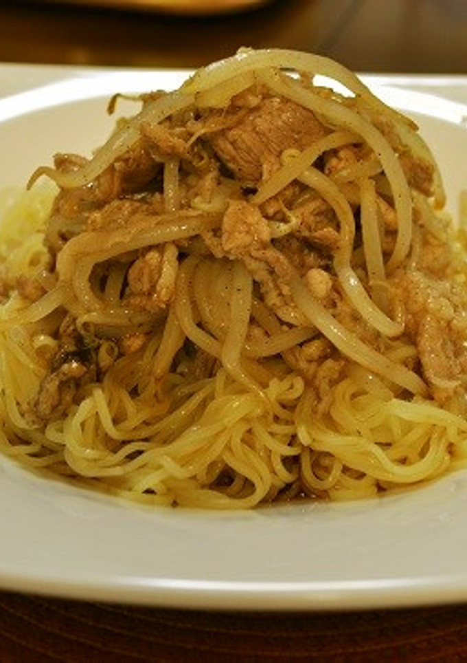 豚肉とモヤシのスパイシー炒めで冷やし中華-レシピのメイン写真