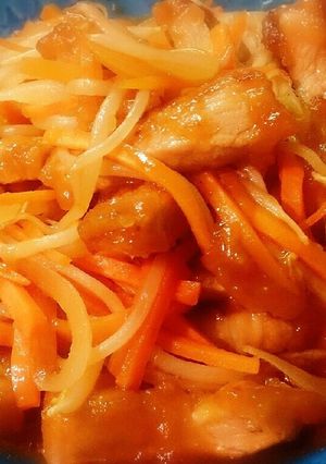 酢豚風☆ モヤシたっぷり野菜炒め♪-レシピのメイン写真