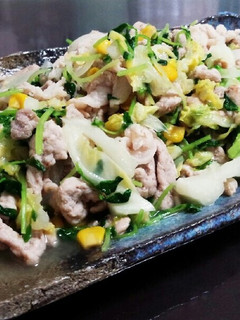 豚肉と豆苗の炒めもの-レシピのメイン写真