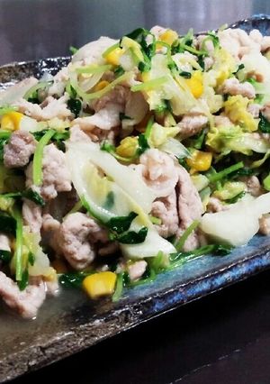 豚肉と豆苗の炒めもの-レシピのメイン写真