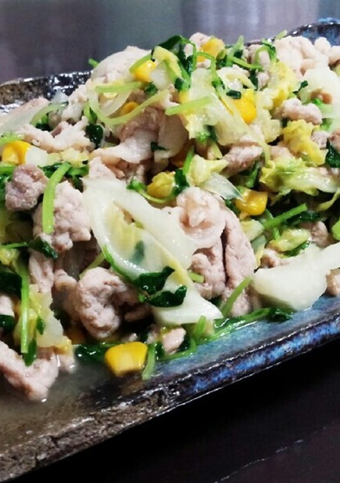 豚肉と豆苗の炒めもの-レシピのメイン写真