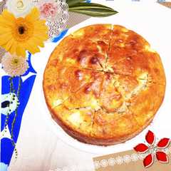 รูปของ 超簡単♡バナナとリンゴとクルミのケーキ