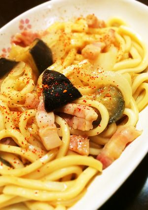 焼き茄子♡焼きうどん-レシピのメイン写真