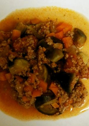 簡単!ナスのひき肉トマト煮込み風-レシピのメイン写真