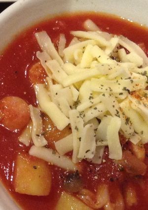 簡単☆ピリ辛スタミナにんにくトマトスープ-レシピのメイン写真