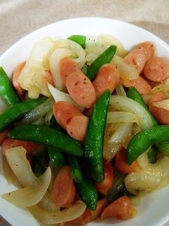 新玉ねぎとスナップえんどうコンソメ炒め-レシピのメイン写真