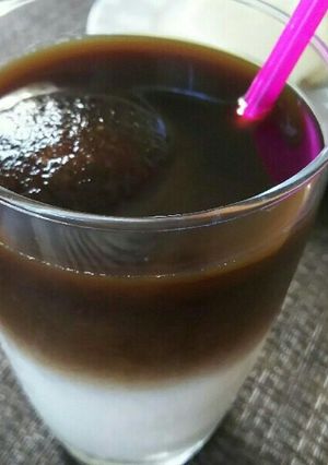 丸い氷で２層が簡単に♪アイスカフェオレ-レシピのメイン写真
