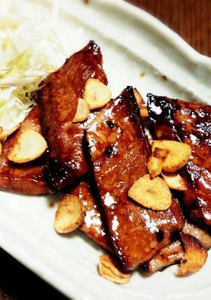 マグロの照り焼き★ｶﾞｰﾘｯｸのせ!!!-レシピのメイン写真