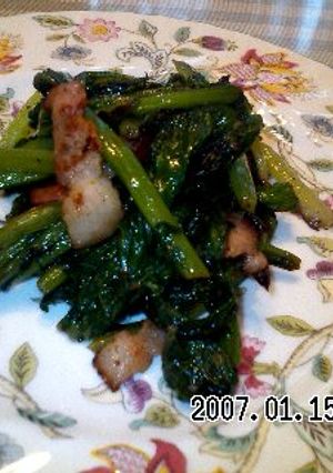 かぶの葉&ベーコンのカレー味炒め-レシピのメイン写真