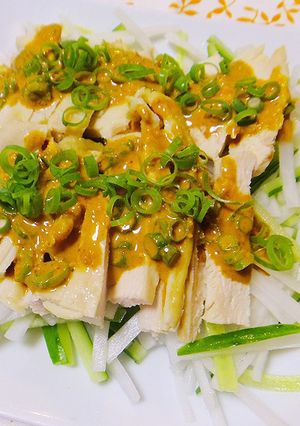 蒸し鶏の香味胡麻だれサラダ-レシピのメイン写真