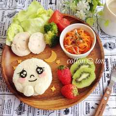 รูปของ LINEムーンのサンドイッチ♡キャラ弁に