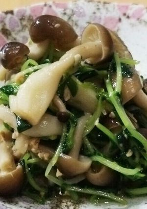 箸休めに…しめじと豆苗味噌バター炒め-レシピのメイン写真
