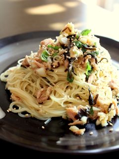 簡単!ツナと塩昆布の和風冷製パスタ-レシピのメイン写真