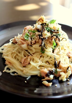 簡単！ツナと塩昆布の和風冷製パスタ-レシピのメイン写真