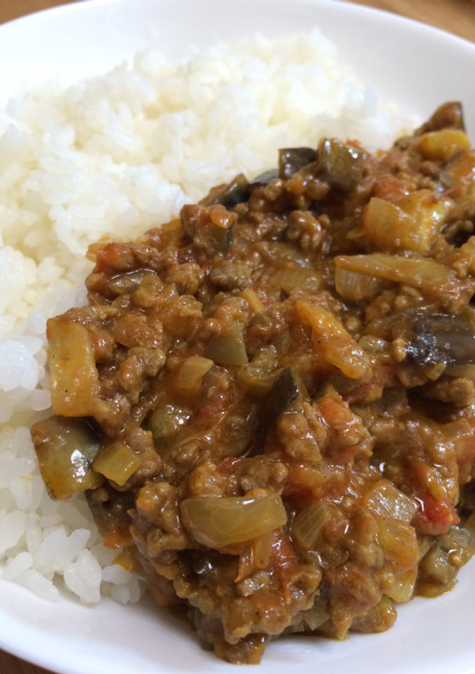 ルー不要♪ ナスとトマトのキーマカレー-レシピのメイン写真