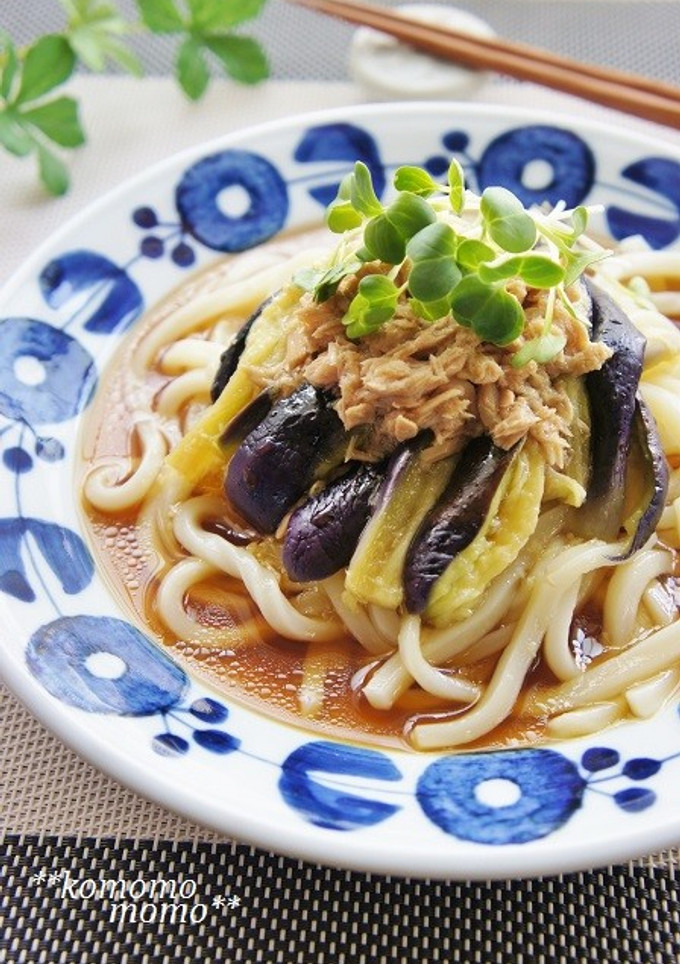 冷凍うどん＆レンジで茄子とツナの冷うどん-レシピのメイン写真
