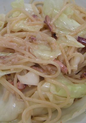 塩辛とキャベツのスパゲティ-レシピのメイン写真