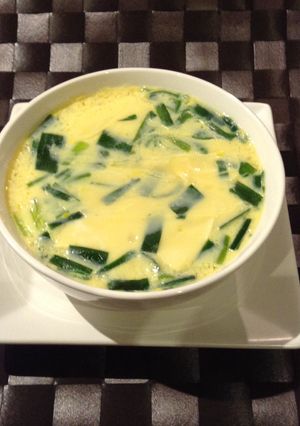 超簡単レンジで ニラ玉豆腐茶碗蒸し-レシピのメイン写真